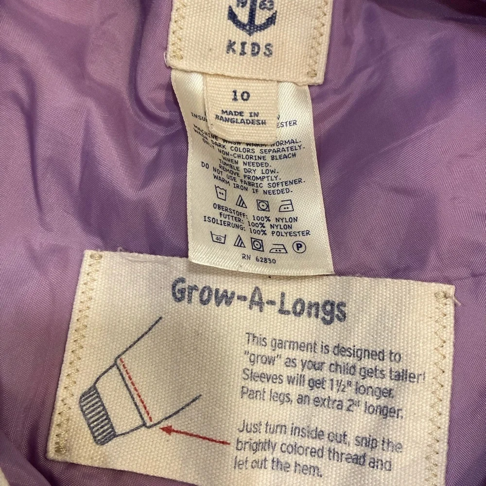Land’s End Kids Grow-A-Longs Ski Pants The Pants Grow Along With Child Purple